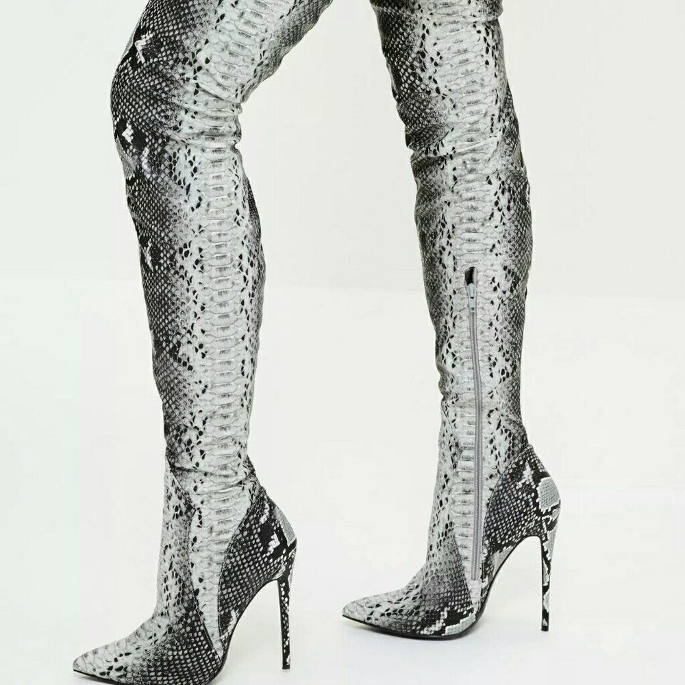 NEW Snake print thigh high boots.