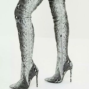 NEW Snake print thigh high boots.