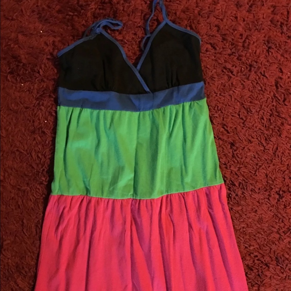 MKM DESIGNS SOZE MEDIUM TRI COLOR MAXI DRESS