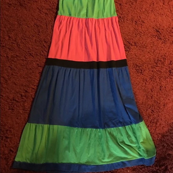 MKM DESIGNS SOZE MEDIUM TRI COLOR MAXI DRESS - Picture 3 of 6