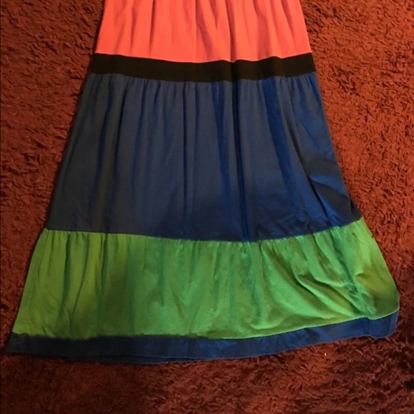 MKM DESIGNS SOZE MEDIUM TRI COLOR MAXI DRESS - Picture 5 of 6