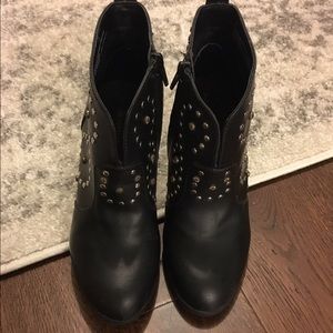 Black, stud booties