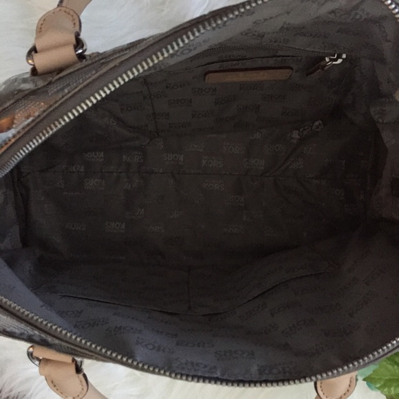 NWOT Michael Kors Large Metallic Gunmetal Satchel - Picture 5 of 5