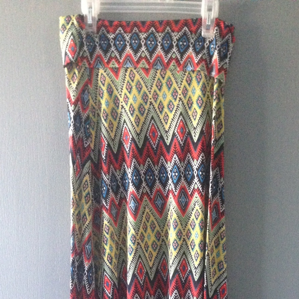 colorful maxi skirt