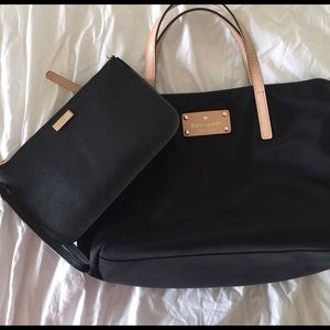 kate spade black mini purse with matching wristlet