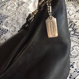 Black leather coach bag