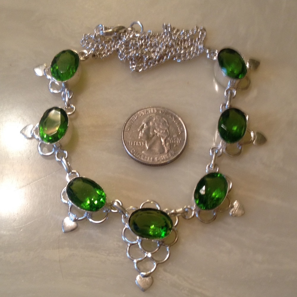 Gorgeous Green Peridot Sterling Silver Necklace