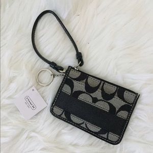 NWT Coach Monogram Black Wristlet