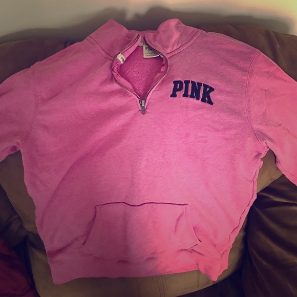 Victoria secret pink quarter zip sweatshirt - Picture 1 of 4