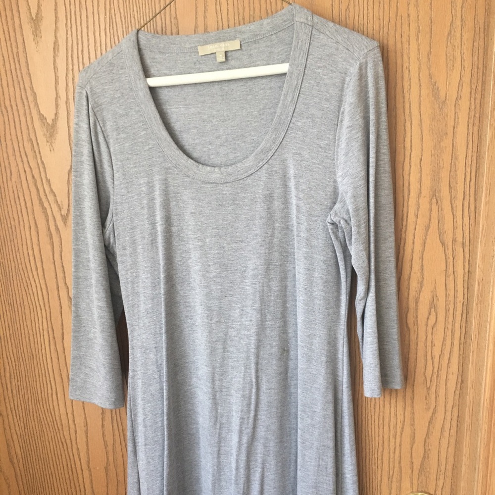 Gray jersey 3/4 sleeve dress