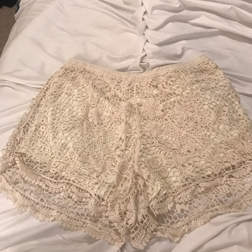 Ivory Lace Shorts