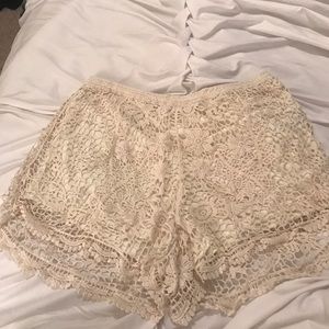 Ivory Lace Shorts
