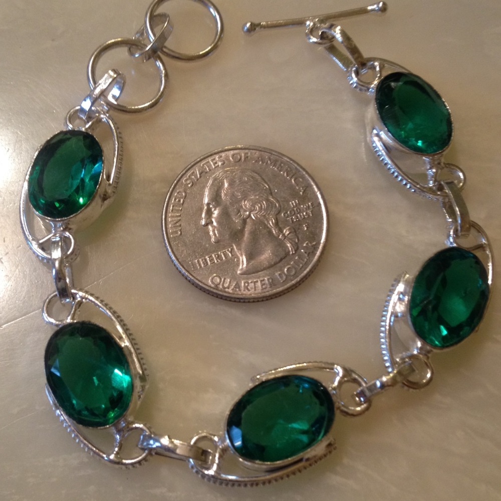 Sterling Silver Green Amethyst Bracelet