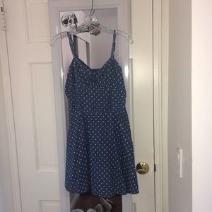 Blue & White Polka Dot Skater Dress