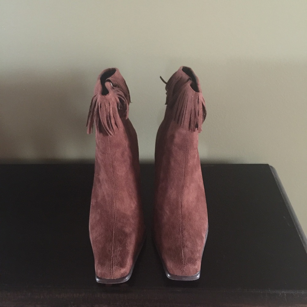 Brown suede boots