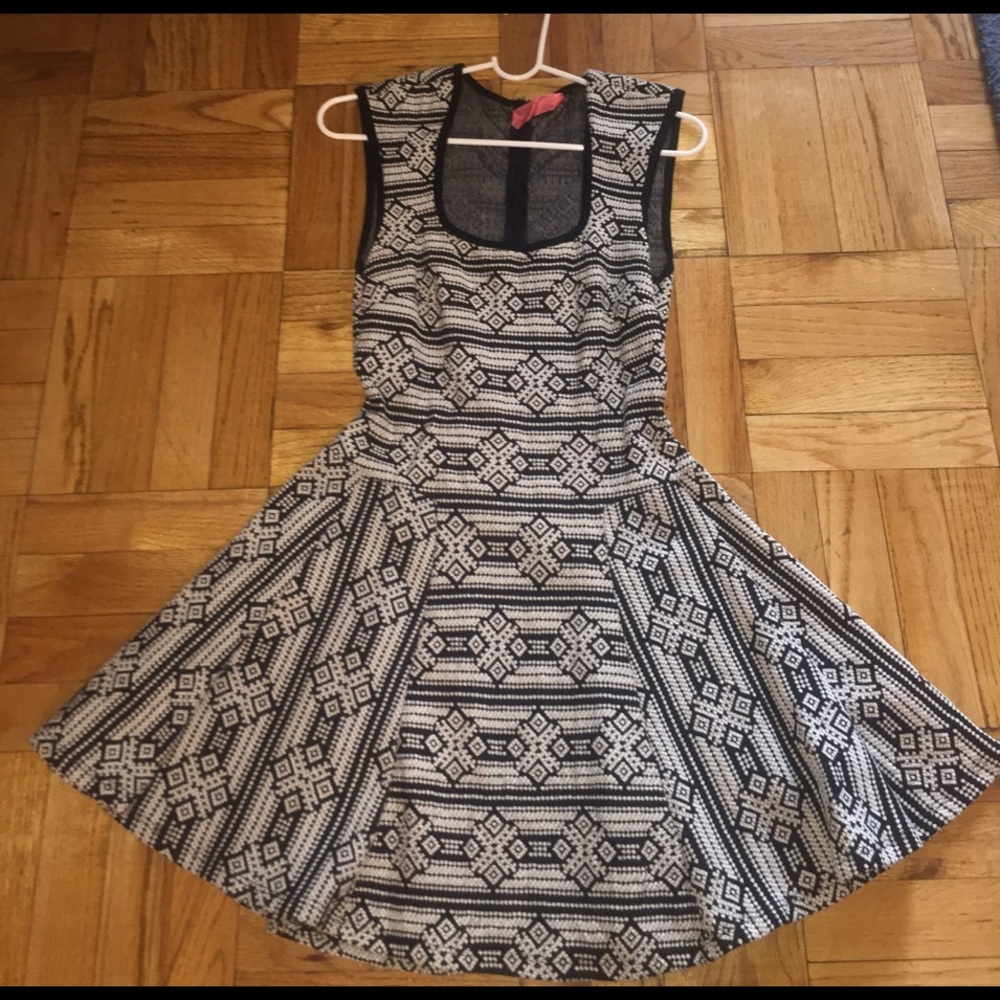 Black and White Knit Dress