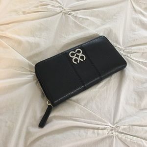 Coach black leather zip wallet