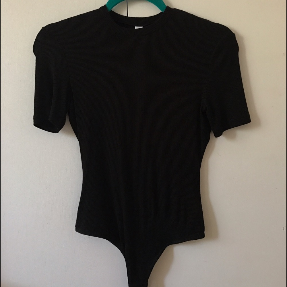 American Apparel High Neck Black Bodysuit