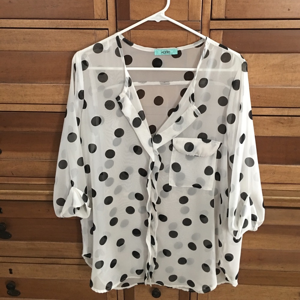 Karlie polka dot silk shirt
