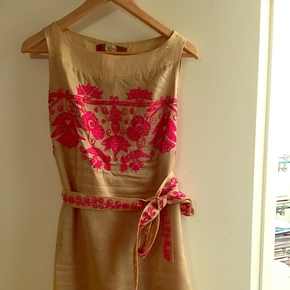 Silk dress with embroidery by Eva Franco