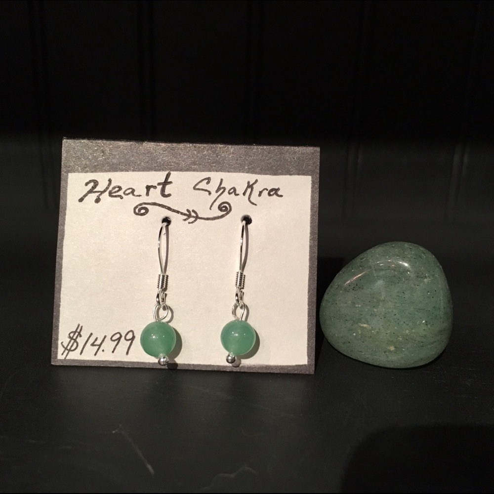Heart chakra earrings