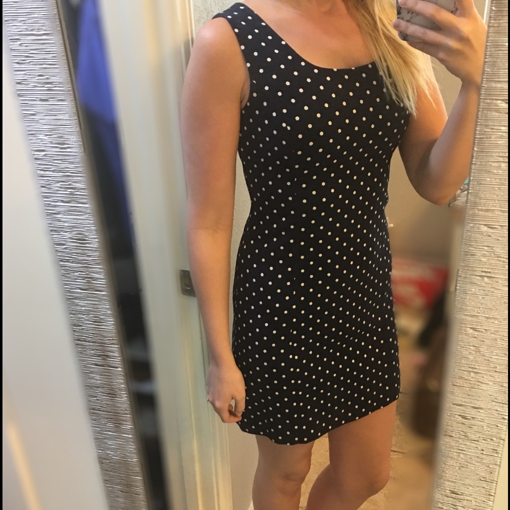 Navy Polka Dot Dress