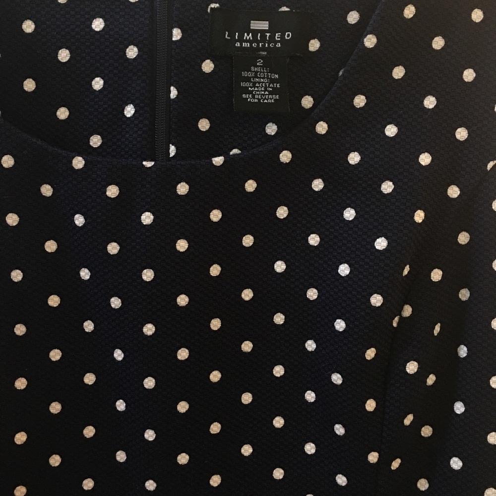 Navy Polka Dot Dress - Picture 3 of 3