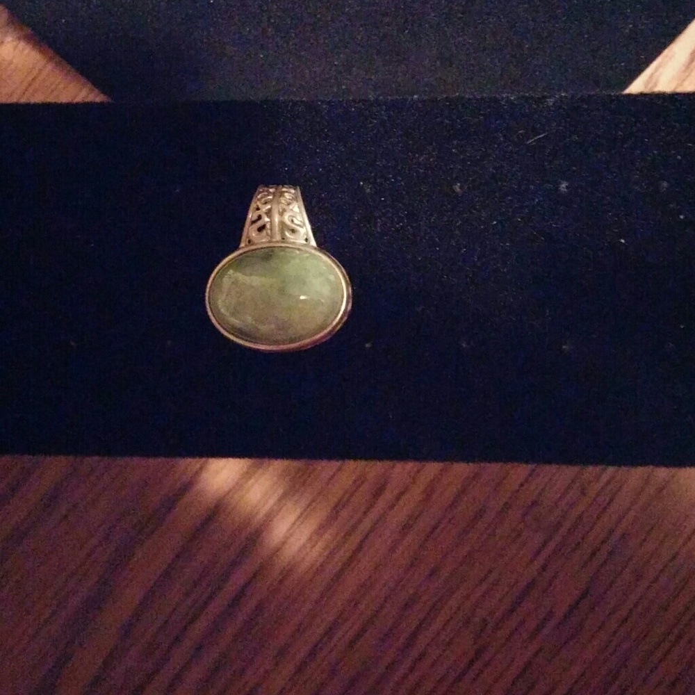 Green stone sterling silver