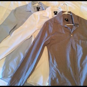 H&M Easy Iron Button Down Dress Shirts Men's Small