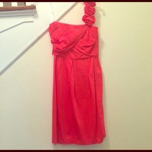 Peach One-Shoulder Cocktail Dress