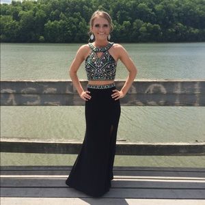 Black Two Piece Prom Dress
