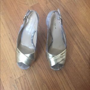 Coach gold wedges