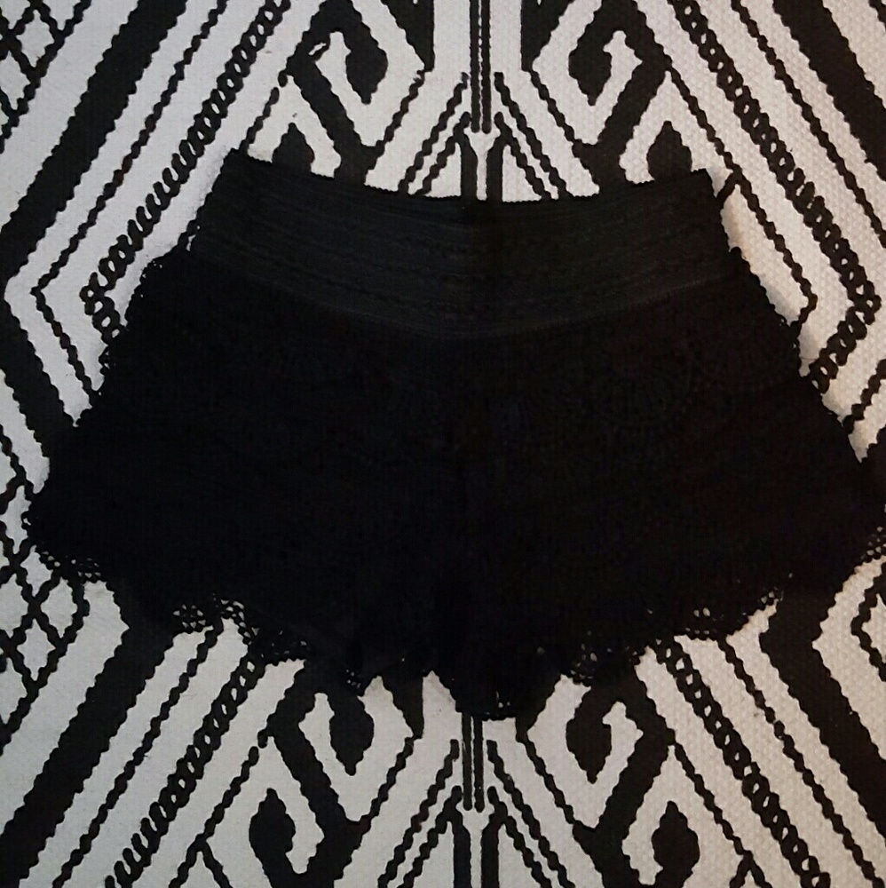 Black lace shorts