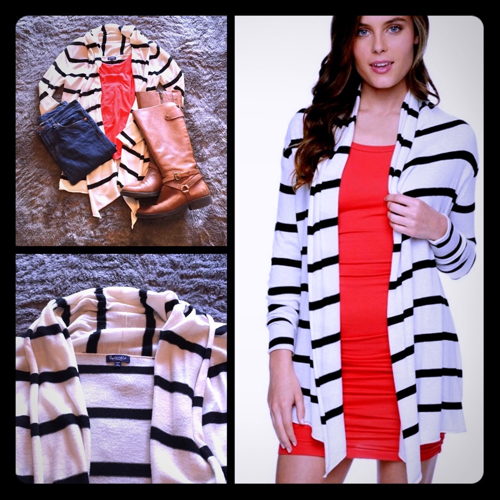 💵⬇️ Splendid Cashmere Blend Striped Cardigan