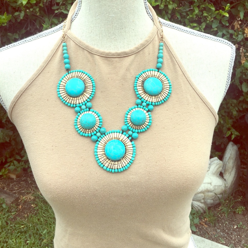 Turquoise gold necklace