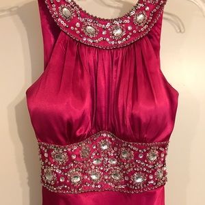 Fuchsia Grecian styled Prom Dress