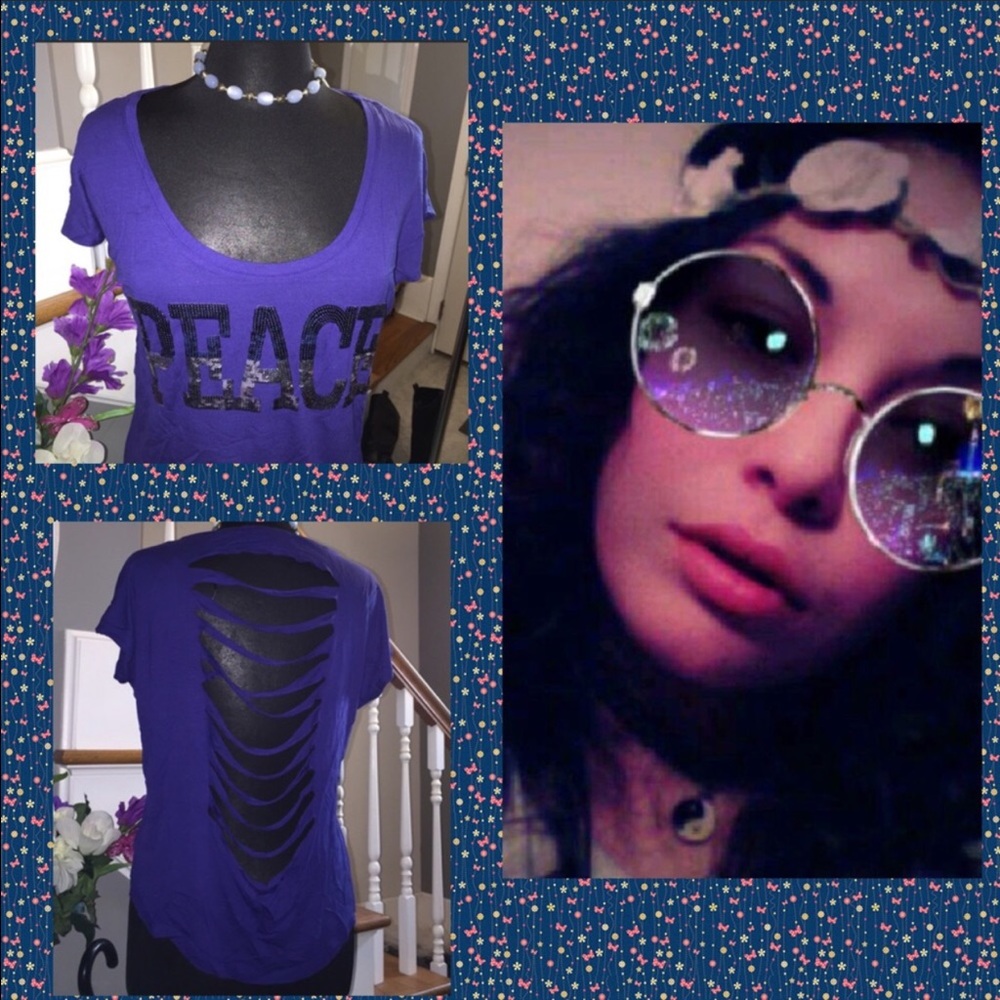 ☮ Peace ☮ Sequined Electric Blue Top ☮