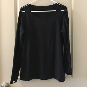 Fabletics black workout top.