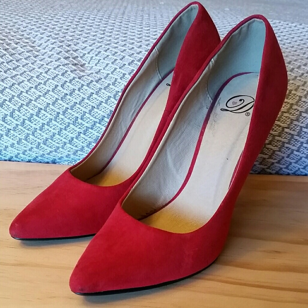 Bright red heels