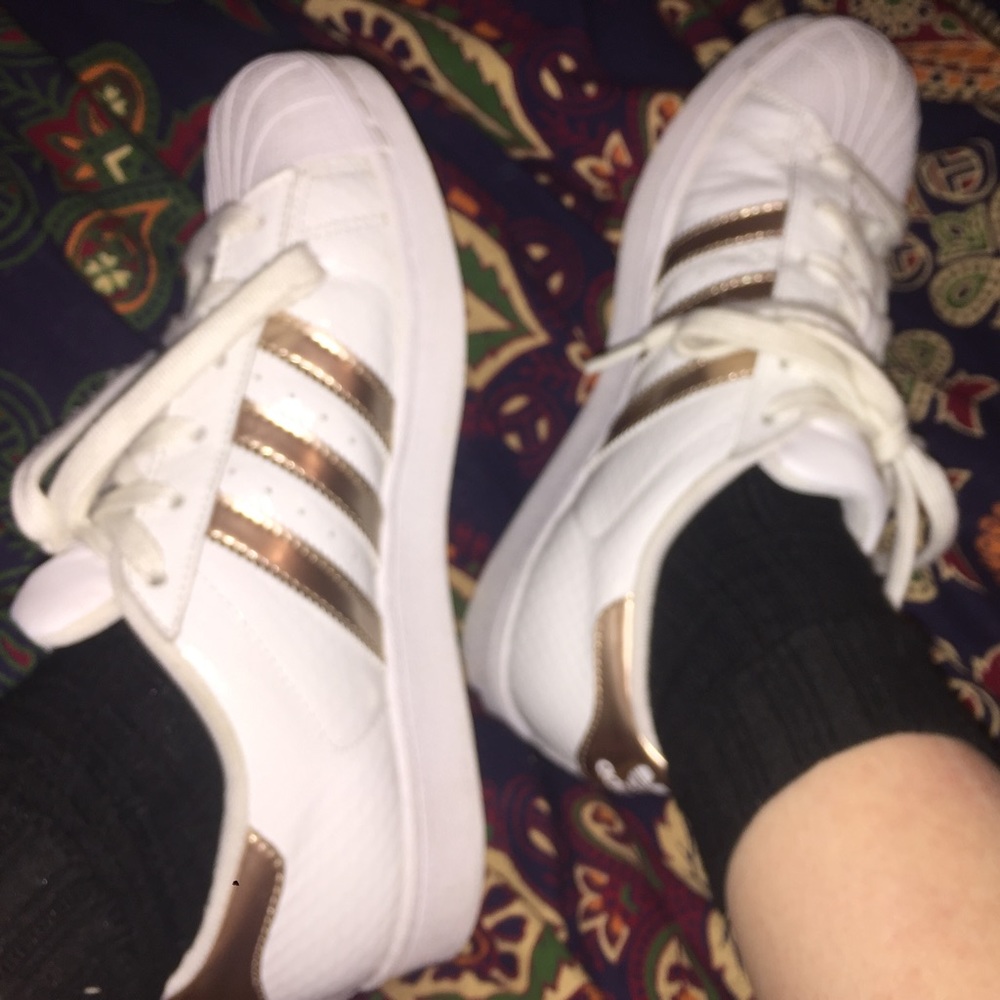 Gold adidas superstars