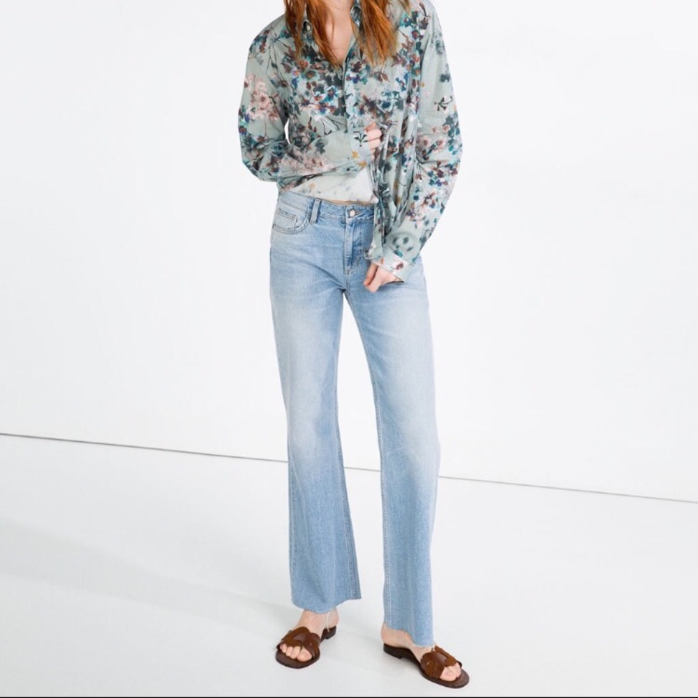 Zara cropped cut off denim size 4