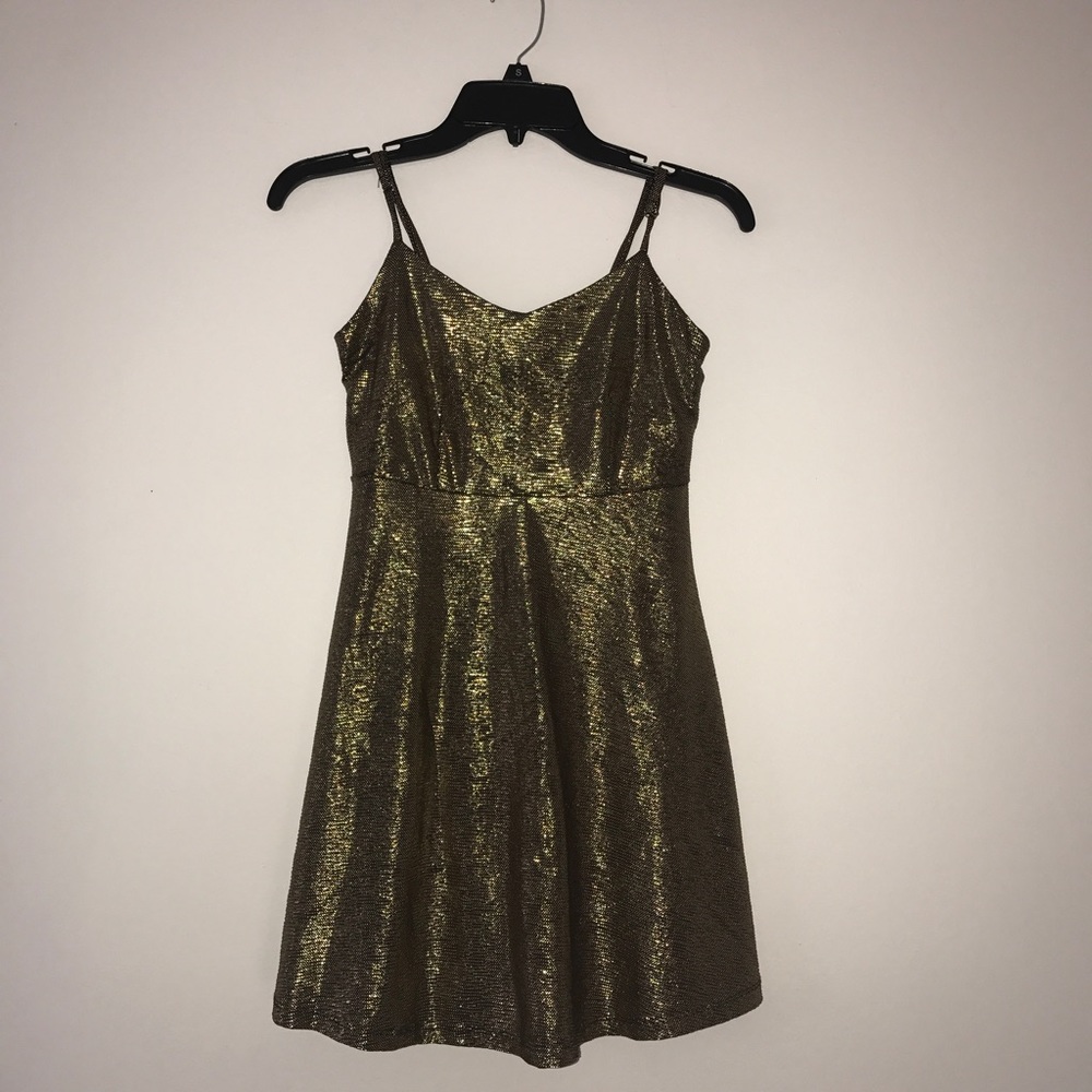 Mini gold dress