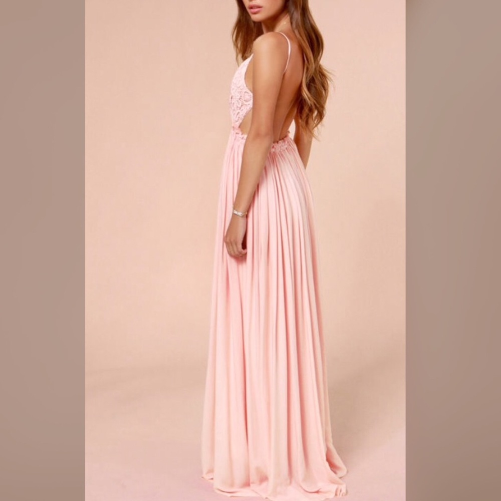 Baby Pink Open Back Dress