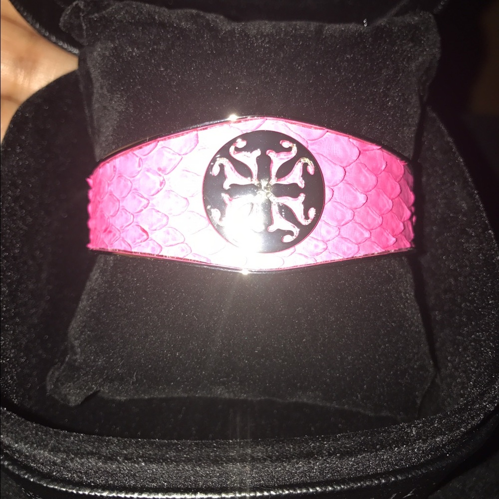 RUSTIC CUFF Monique side-cut pink & silver python