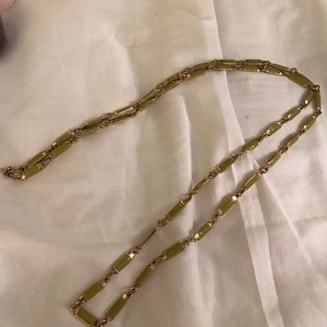 Long jcrew green enamel necklace