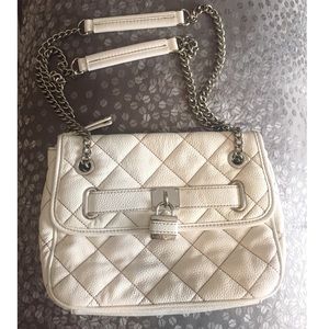 White Nine West Purse with Chain Strap