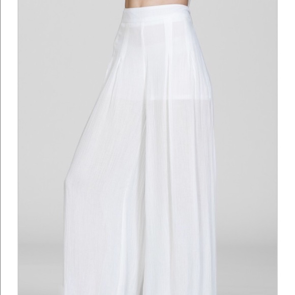 High Waisted White Palazzo Pants - Picture 2 of 8