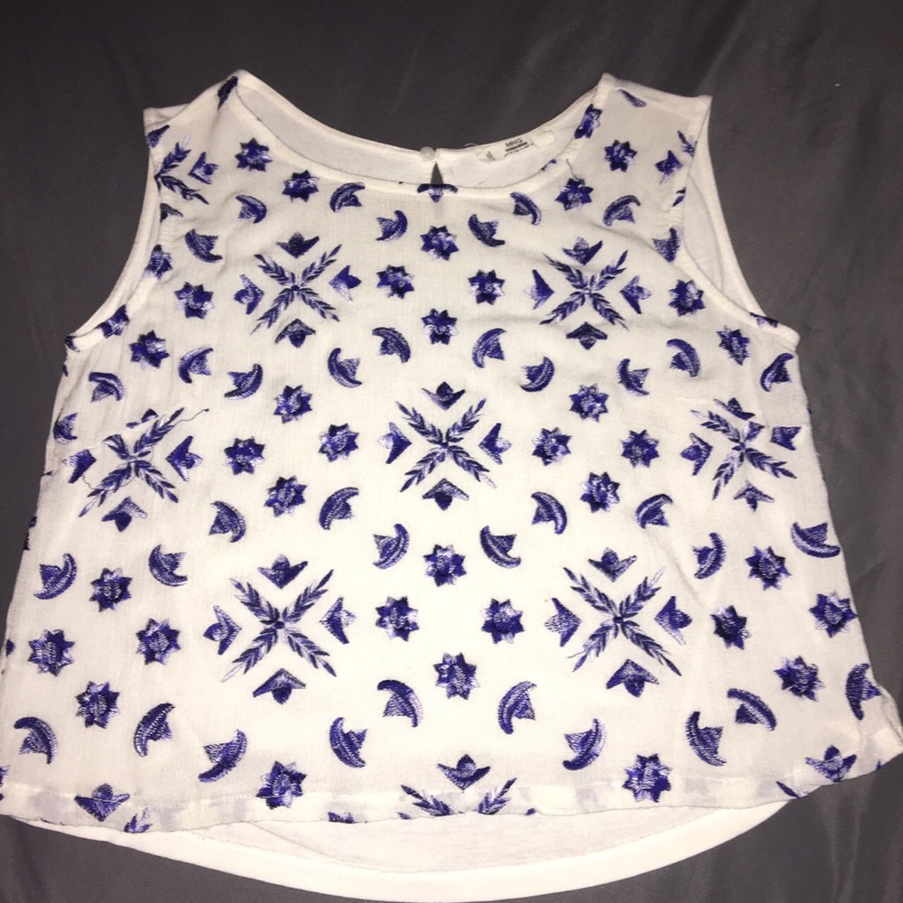 White boho tank top