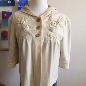 Free People cotton cropped swing jacket sz M!