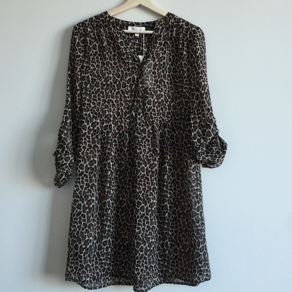 Two By Vince Camuto Leopard Print Shirtdress - Picture 2 of 8